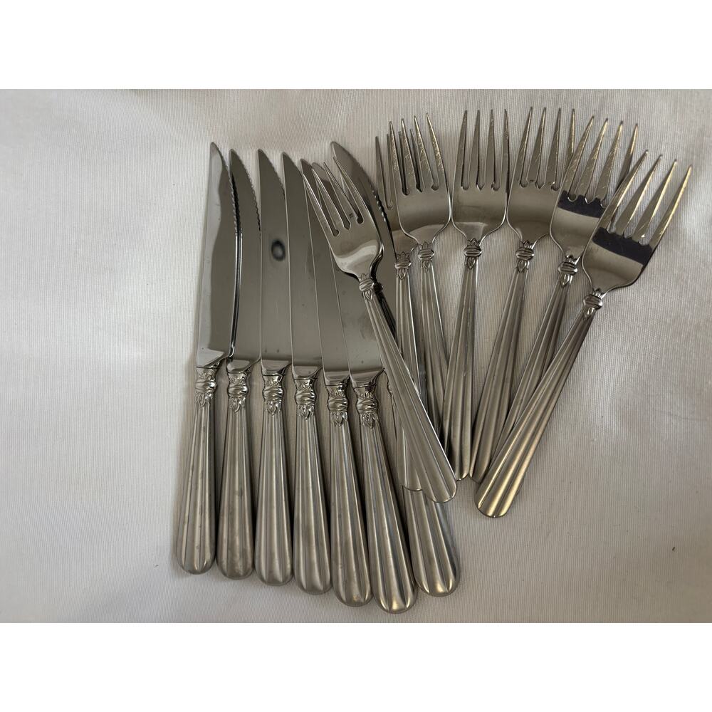 Oneida Community Tennyson Forks & Knives 14pc
